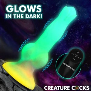 AH809 Astro Cock Vibrating Glow-in-the-Dark Silicone Dildo