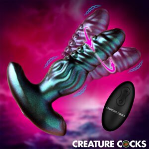 AH825 Octo-Squirm Vibrating & Squirming Silicone Anal Plug