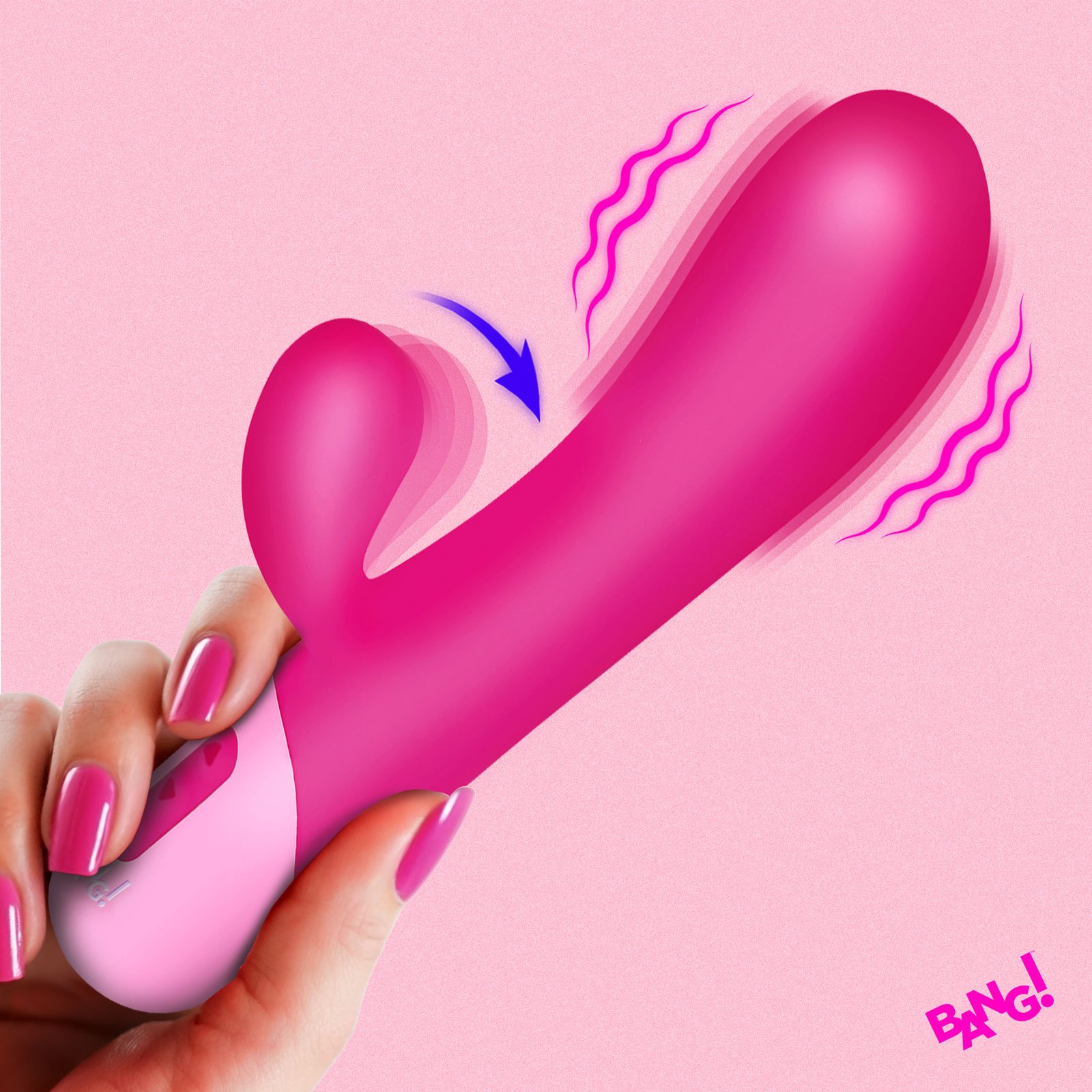 AH845_STD-MAIN AH845 Clit Tapping Vibrating Rabbit - Pink