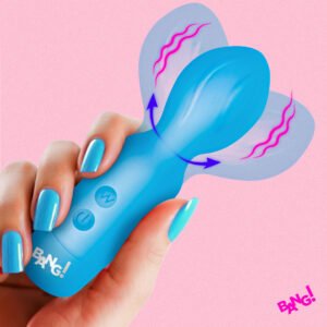 AH883-Blue 18X Vibrating Silicone Mini Wand - Blue