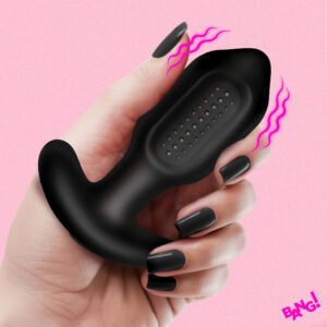 AH886 Bumpy Vibrating Silicone Butt Plug - Black