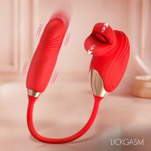 AH908 Bliss Kiss Kissing Clitoral Stimulator w/ Thrusting Vibrator