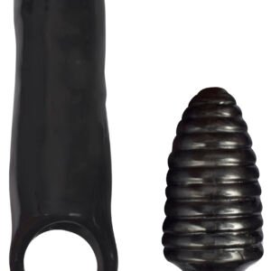 CN-03-0605-20 XXXPander Sheath with Ribbed Plug - Black