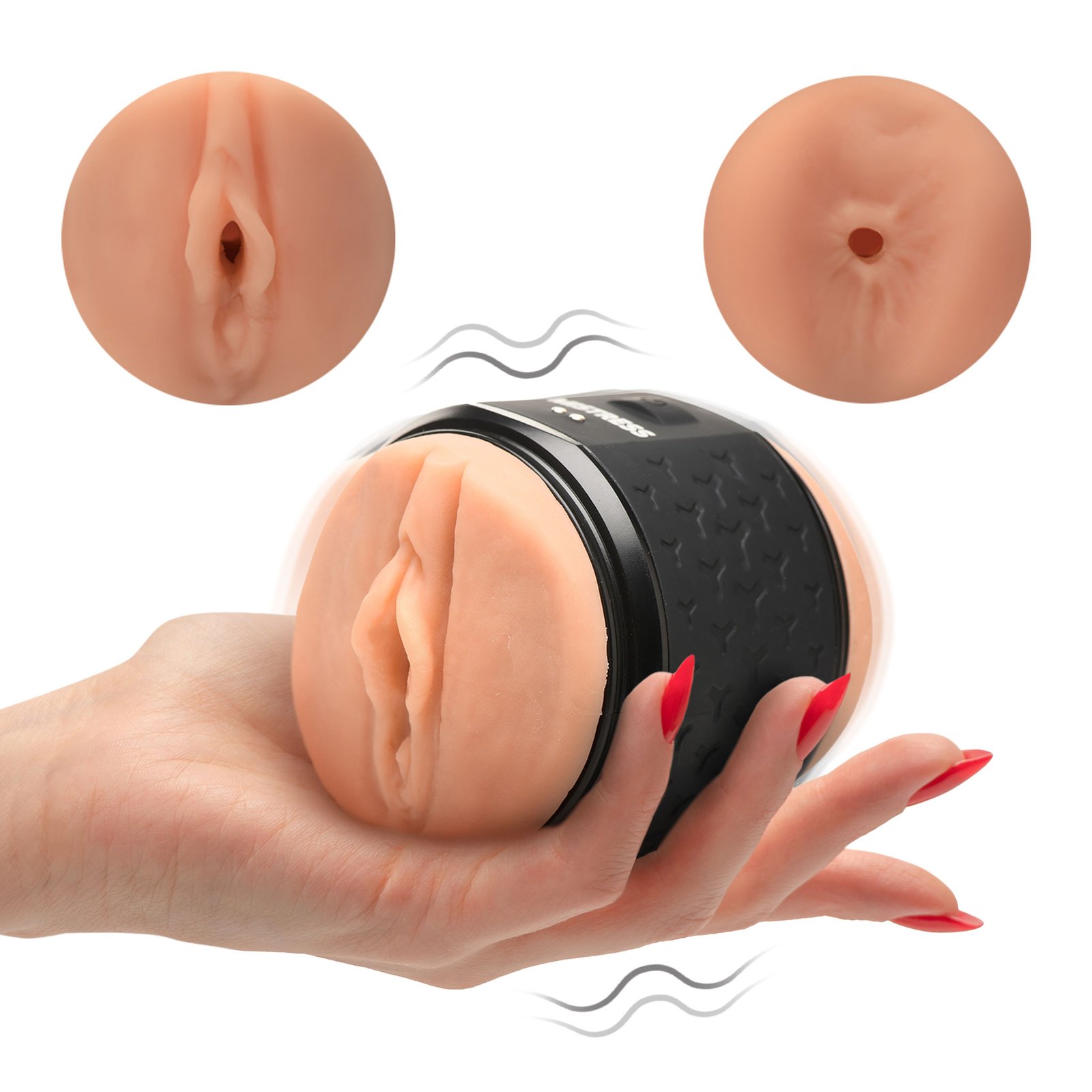 CN-07-0603-12_STD-MAIN CN-07-0603-12 Vibrating Double Shot Mouth and Pussy Stroker