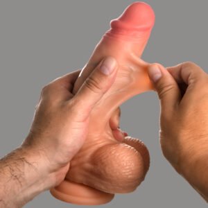 CN-09-0945-10 Real Skin Silicone Dildo with Balls - 8 Inch
