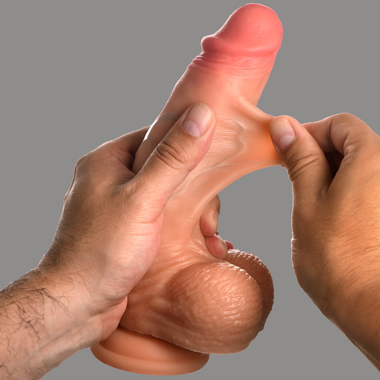 CN-09-0945-10_STD-MAIN_2 CN-09-0945-10 Real Skin Silicone Dildo with Balls - 8 Inch