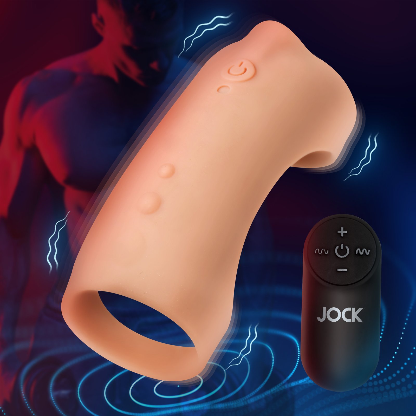 CN1007-LIGHT_STD-MAIN CN1007-Light Vibrating Silicone Penis Sleeve - Light