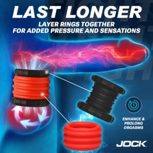 CN1016 2-in-1 Silicone Cock Ring - Red