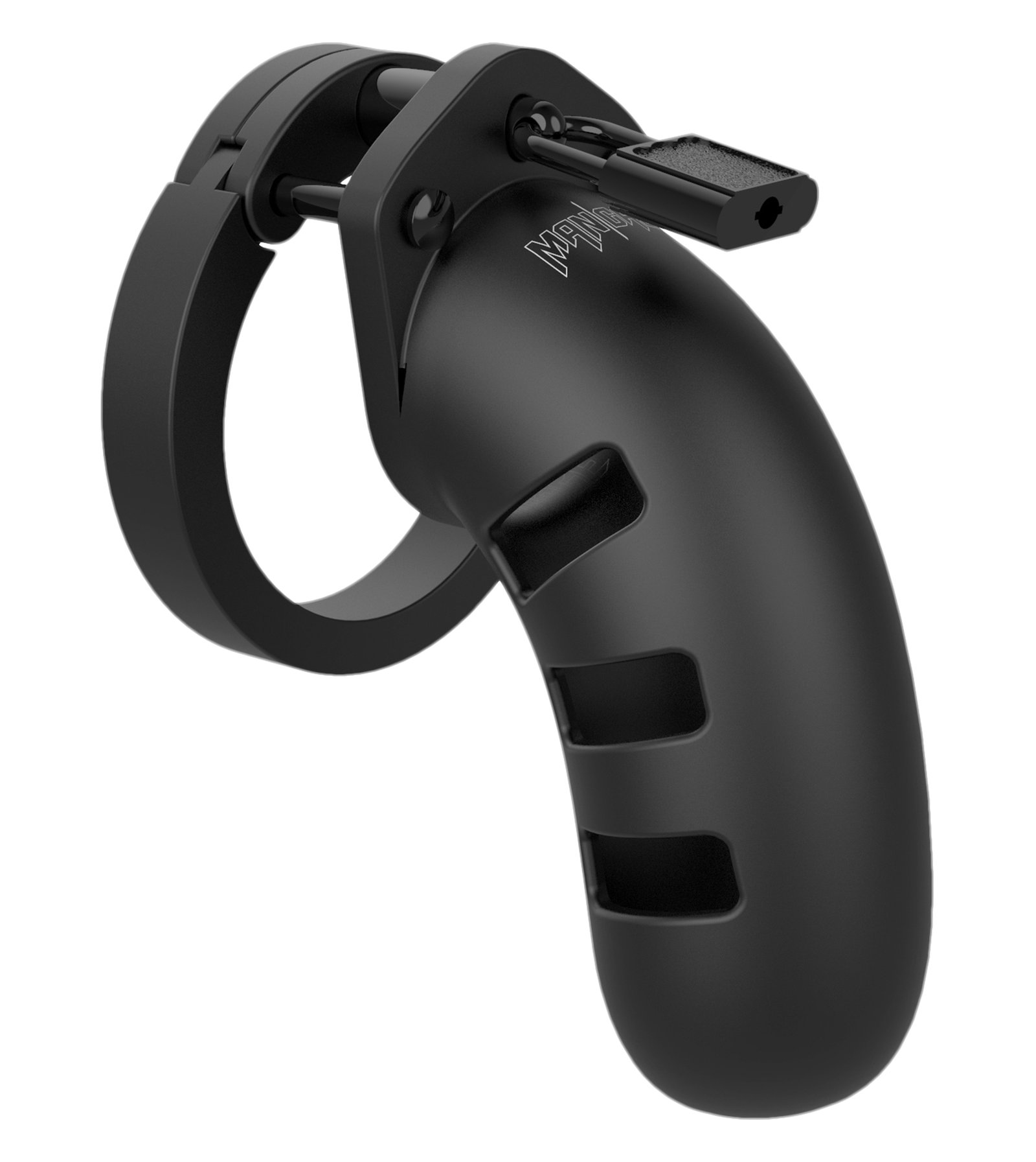 MCG021BLK-2b AG109-Medium Silicone Chastity Cock Cage - Medium