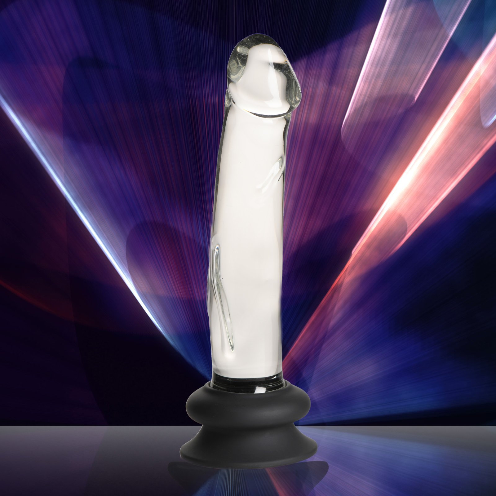 PH799_STD-MAIN CN-10-0552-00 Glass Dildo with Silicone Base - 7.6 Inch