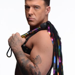 AA387 Rainbow Leather Flogger