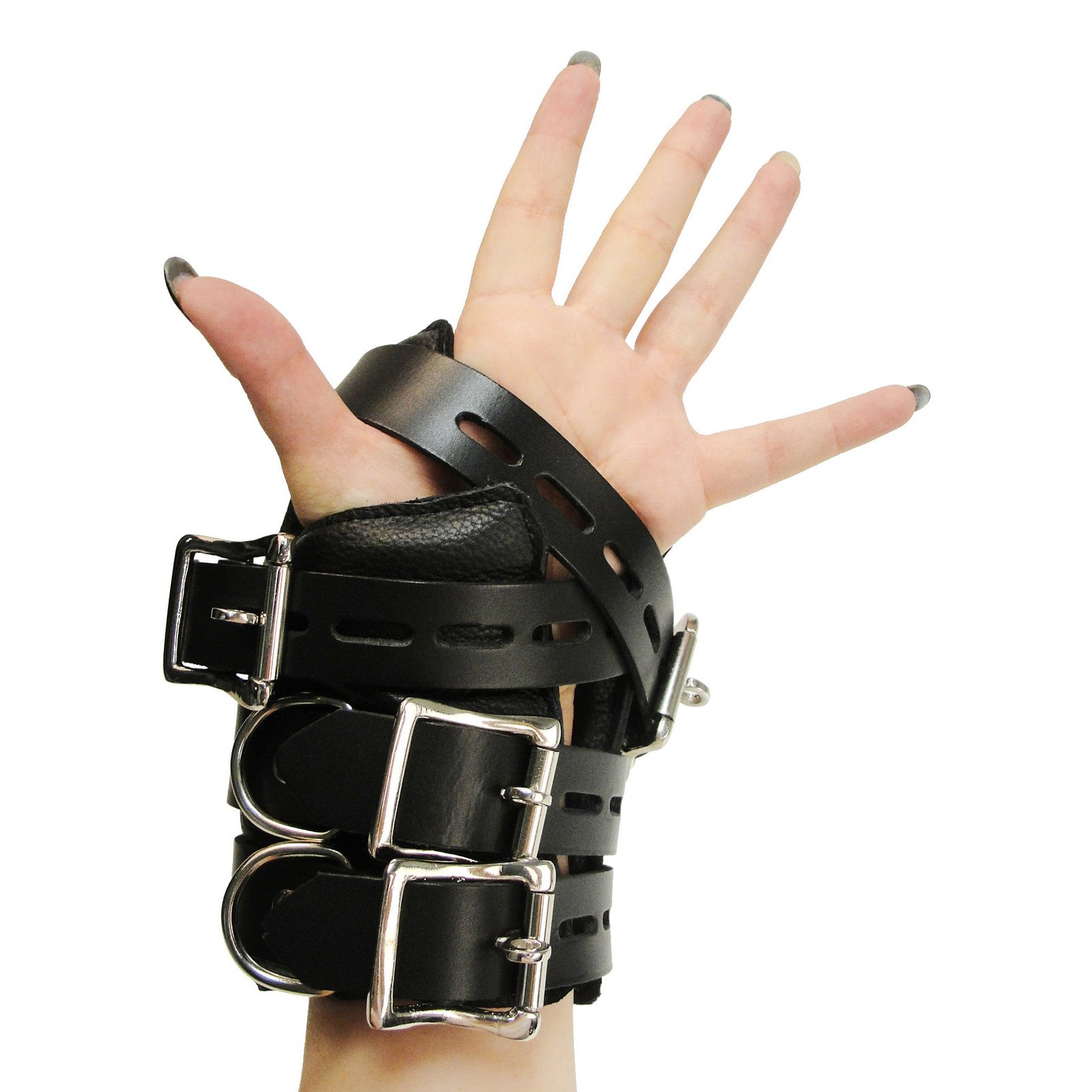 ab534-four-buckle-suspension-cuffs-hand-original AB534 Strict Leather Four Buckle Suspension Cuffs
