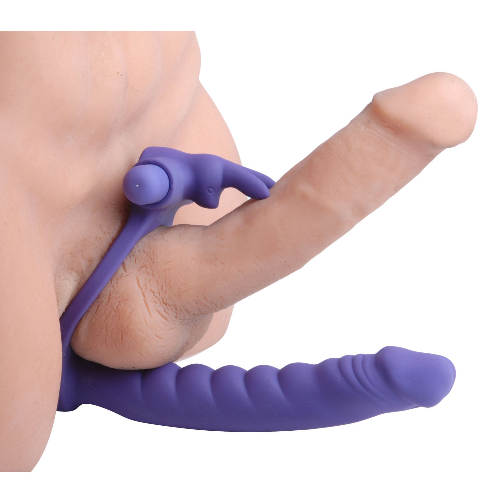 ad625-mann AD625 Double Delight Dual Penetration Vibrating Rabbit Cock Ring