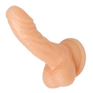 AD661-Flesh Silicone 4 Inch Realistic Suction Cup Mini Dildo- Flesh