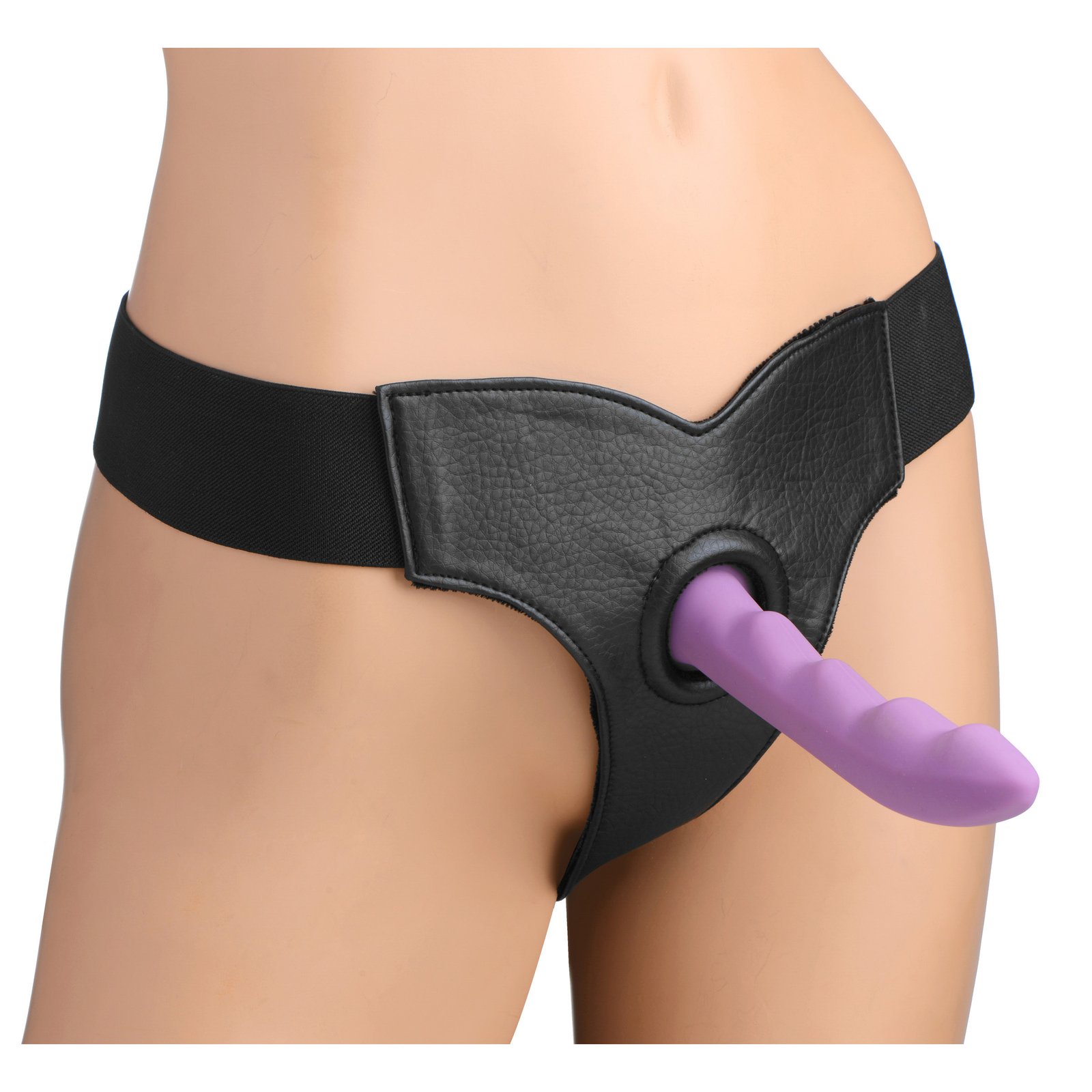 ad928-bulk-front-dildo_2 AD928 Bella Velvet Lined Elastic Strap On Harness