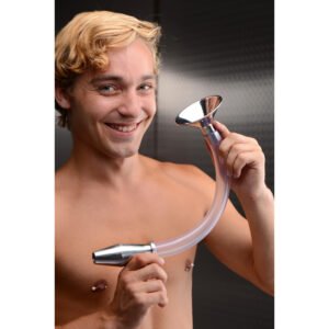 AE152 Stainless Steel Ass Funnel with Hollow Anal Plug