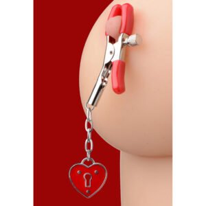 AE203 Captive Heart Padlock Nipple Clamps