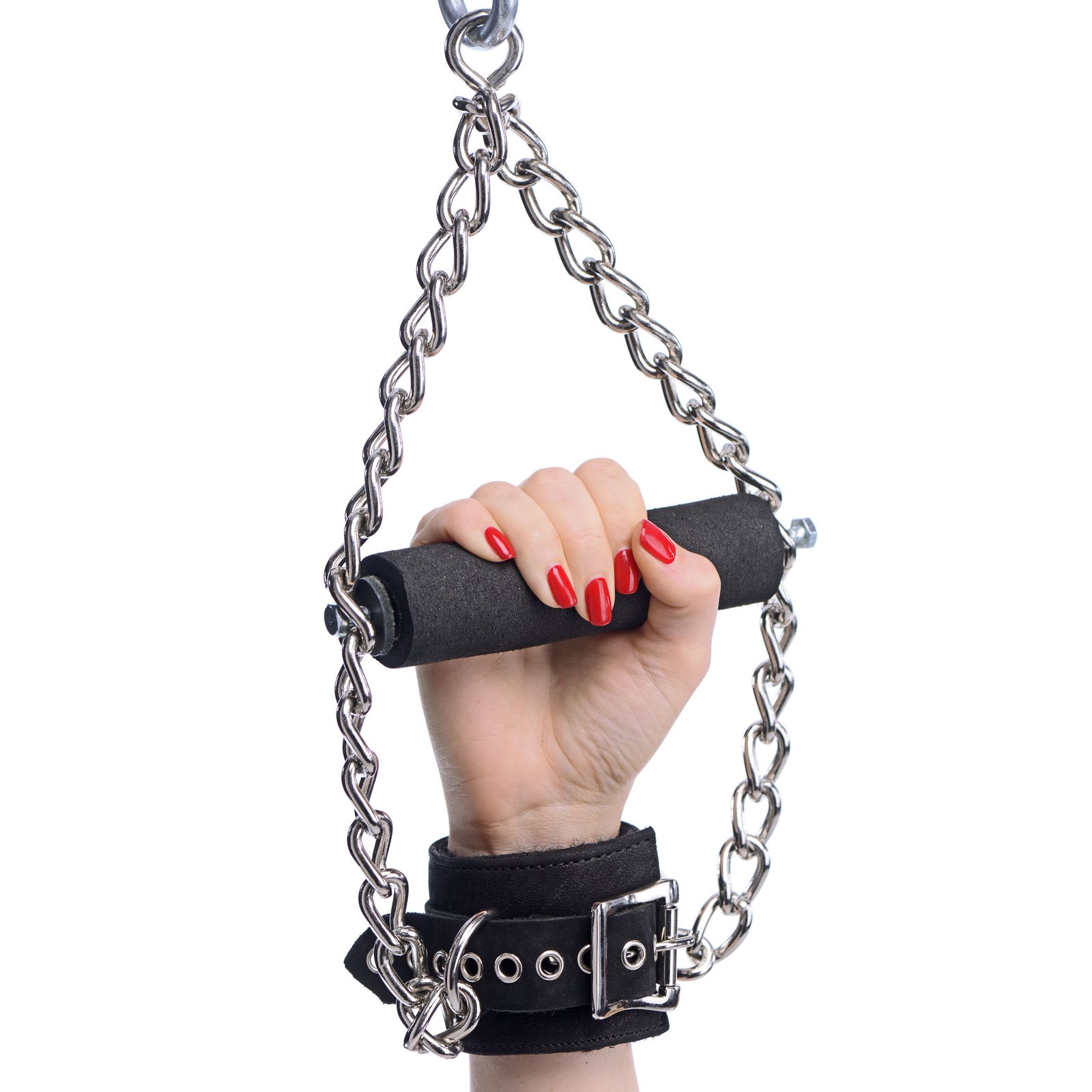 ae479-model-cuff AE479 Fur Lined Nubuck Leather Suspension Cuffs with Grip