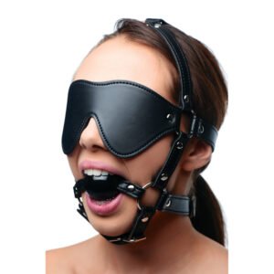 AE909 Blindfold Harness and Black Ball Gag