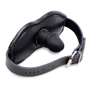 AF130 Leather Padded Silicone Penis Mouth Gag