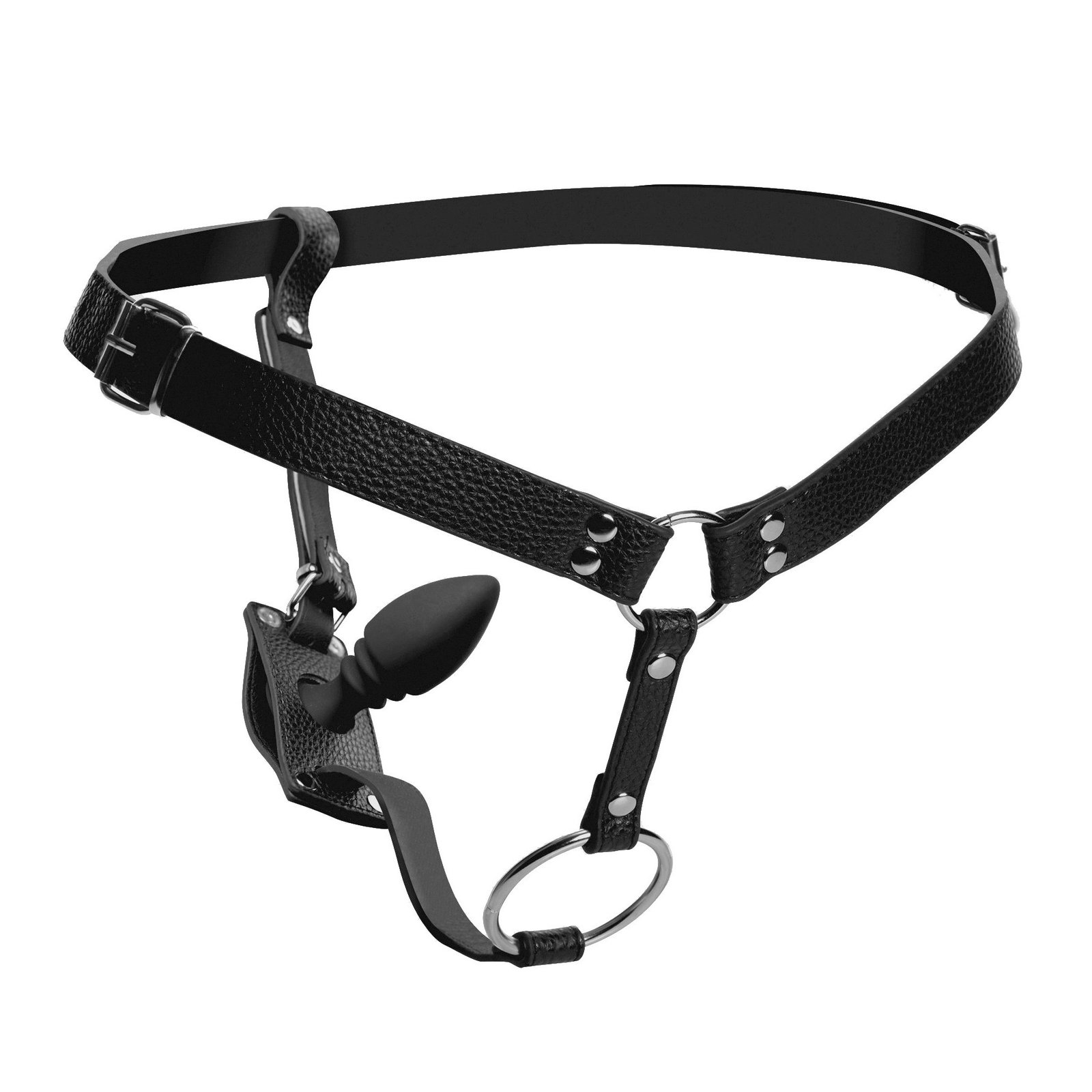 af310-bulk AF310 Male Cock Ring Harness with Silicone Anal Plug