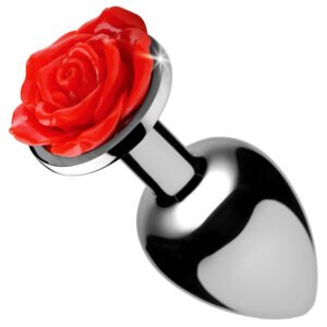 AF634-Medium Red Rose Anal Plug- Medium