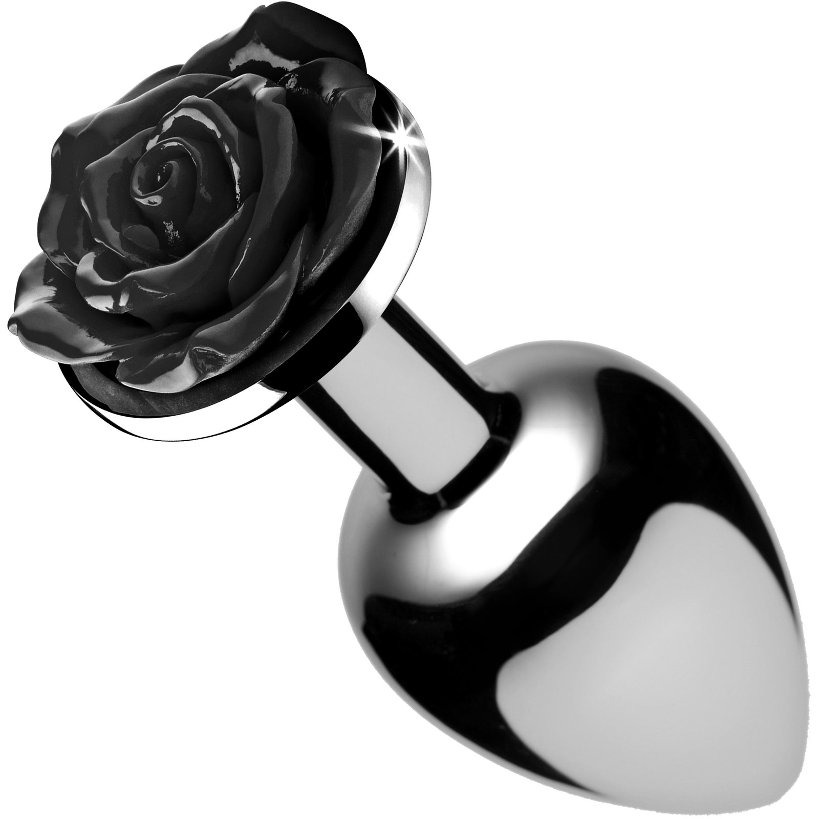 af635-new AF635-Small Black Rose Anal Plug- Small