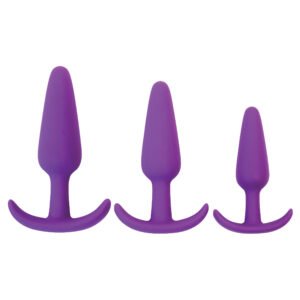 CN-0104-04-40 Rump Rockers 3 Piece Silicone Anal Plug Set - Purple