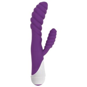 CN-04-0505-40 Diana 20x Rippled Silicone Rabbit Vibe- Purple