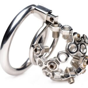 AF992 Bolted Chastity Cage with Spikes