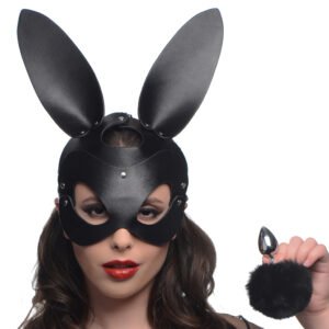 AG201 Bunny Tail Anal Plug and Mask Set