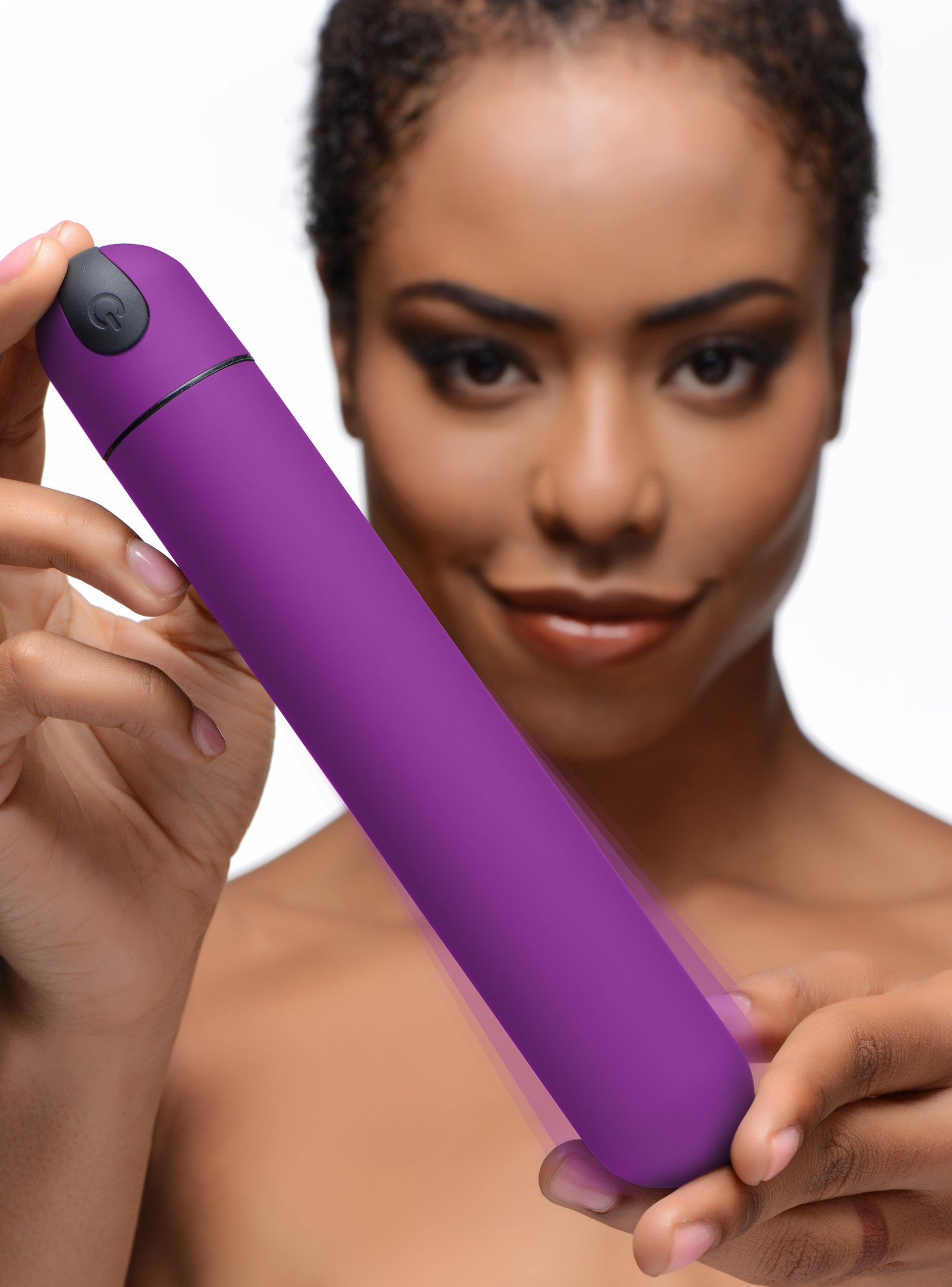 ag248-purple-femalemodel-001-vibration AG248-Purple XL Bullet Vibrator - Purple
