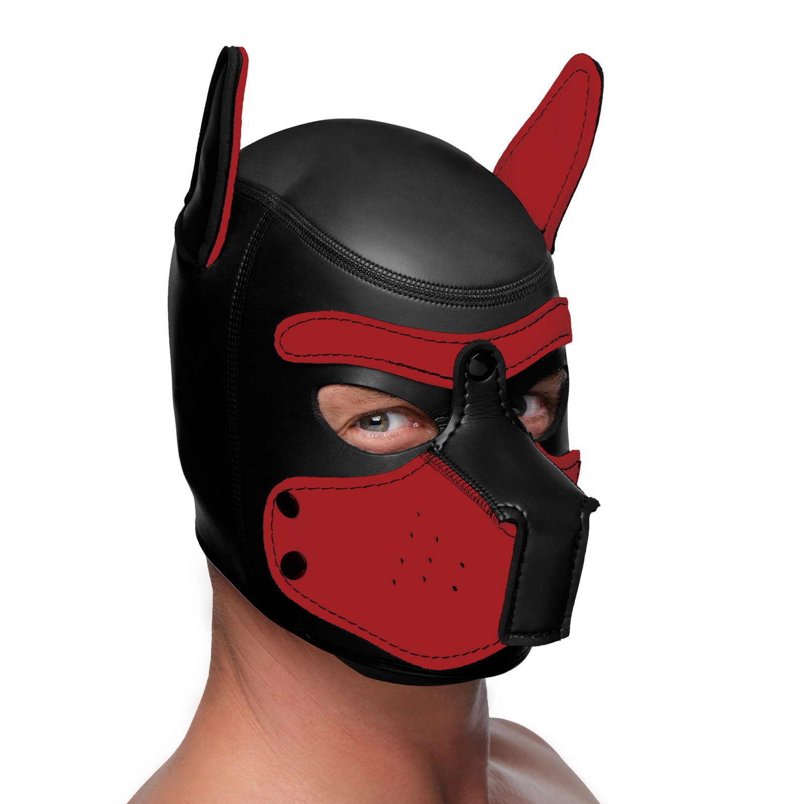 ag292-red-bulk-011 AG292-Red Spike Neoprene Puppy Hood - Red