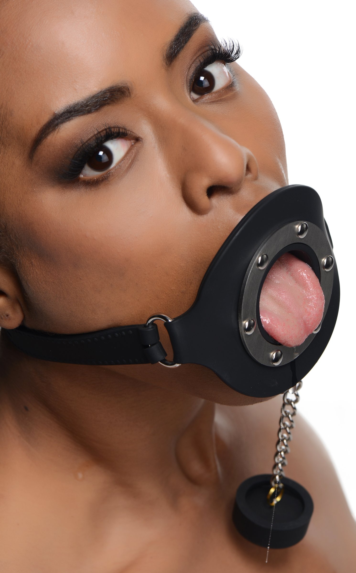 ag301-femalemodel-007 AG301 Pie Hole Silicone Feeding Gag