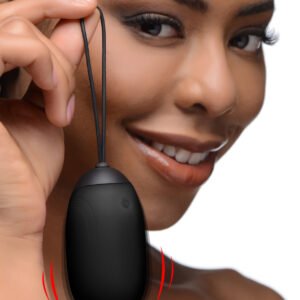 AG331-Black XL Silicone Vibrating Egg - Black