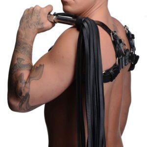 AG355 Leather Flogger with Stainless Steel Handle