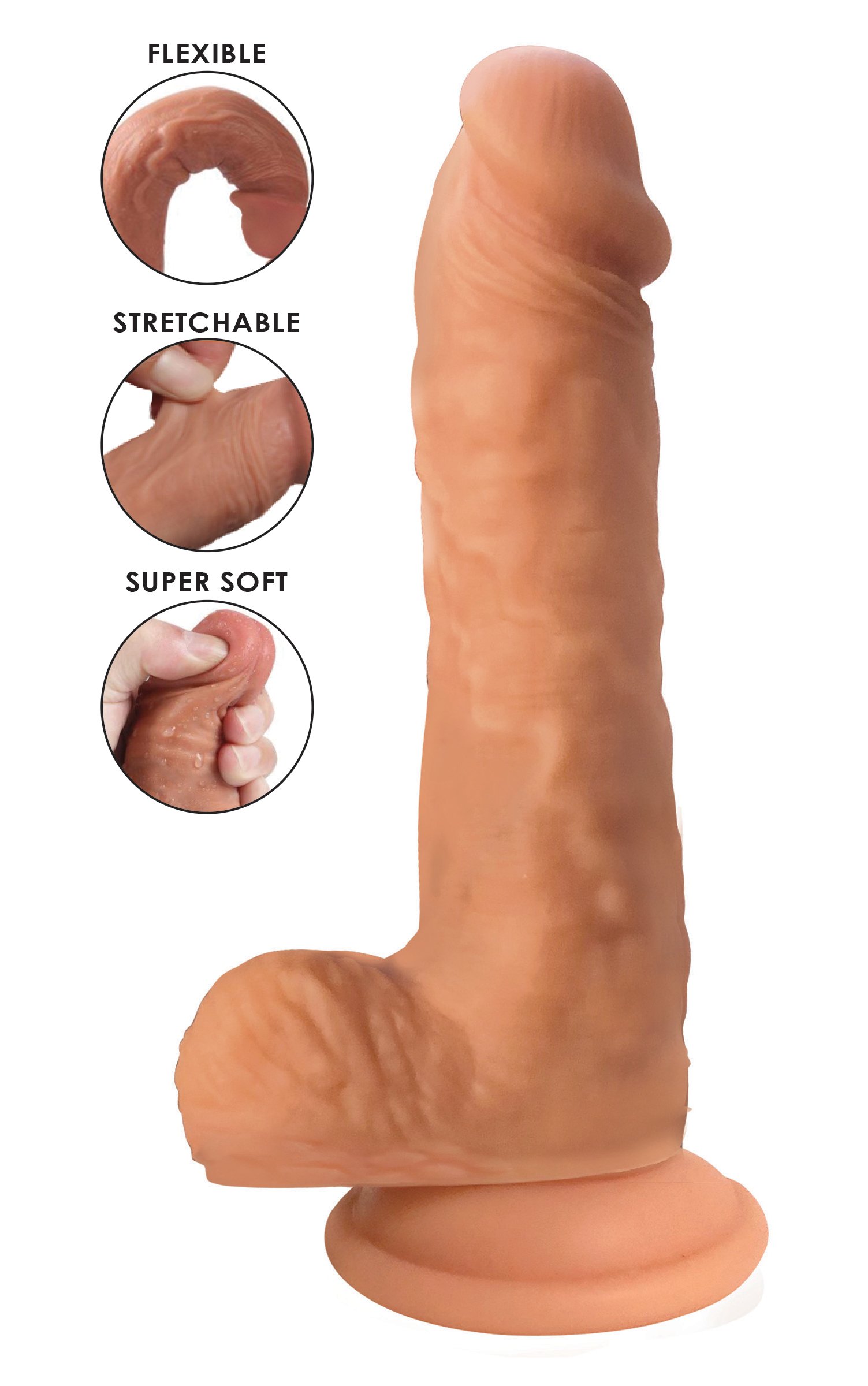 ag358-6-012-2 CN-18-0922-10 Easy Riders Dual Density Silicone Dildo - 6 Inch