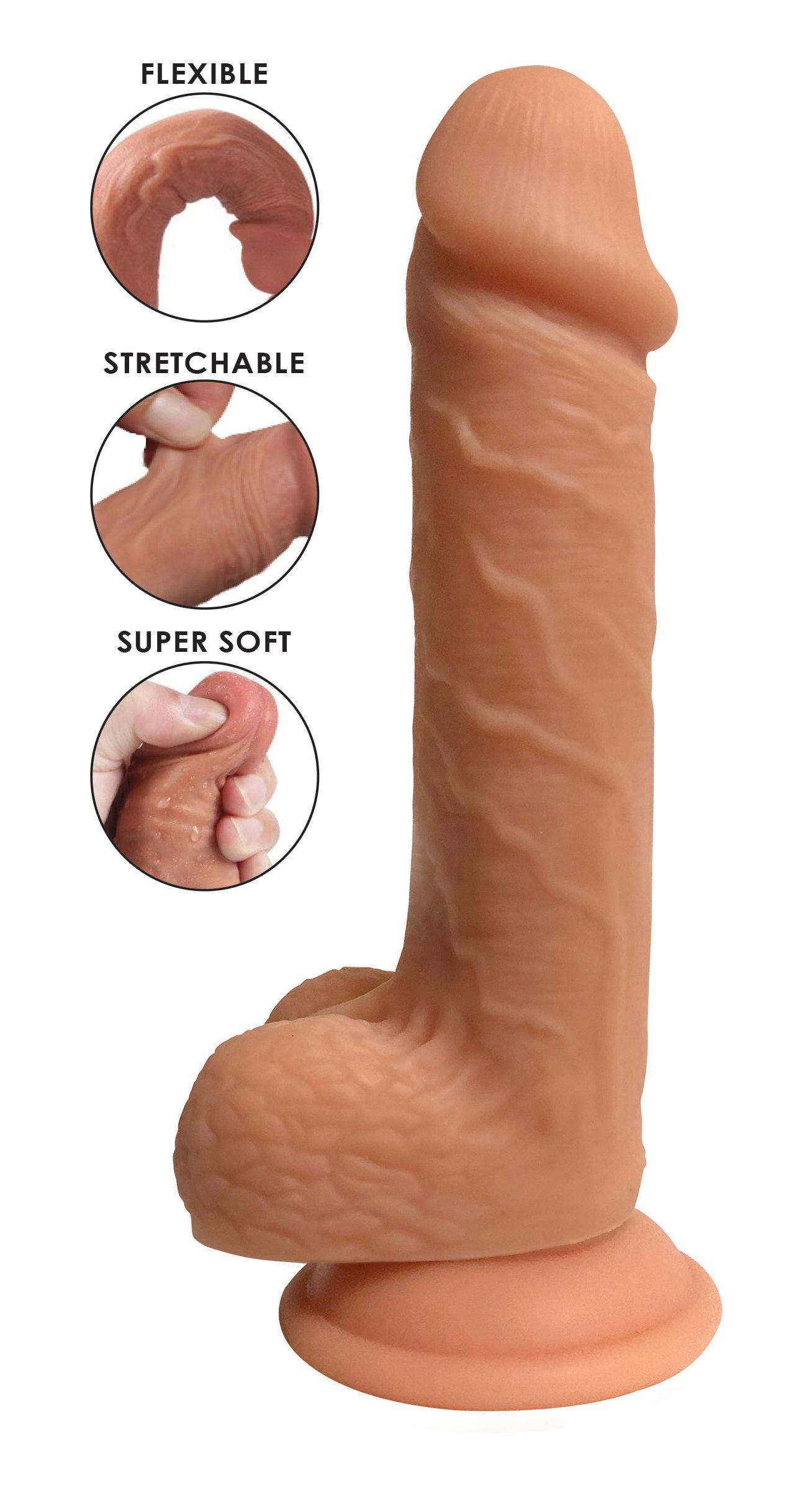 ag358-7-014-2 CN-18-0923-10 Easy Riders Dual Density Silicone Dildo - 7 Inch