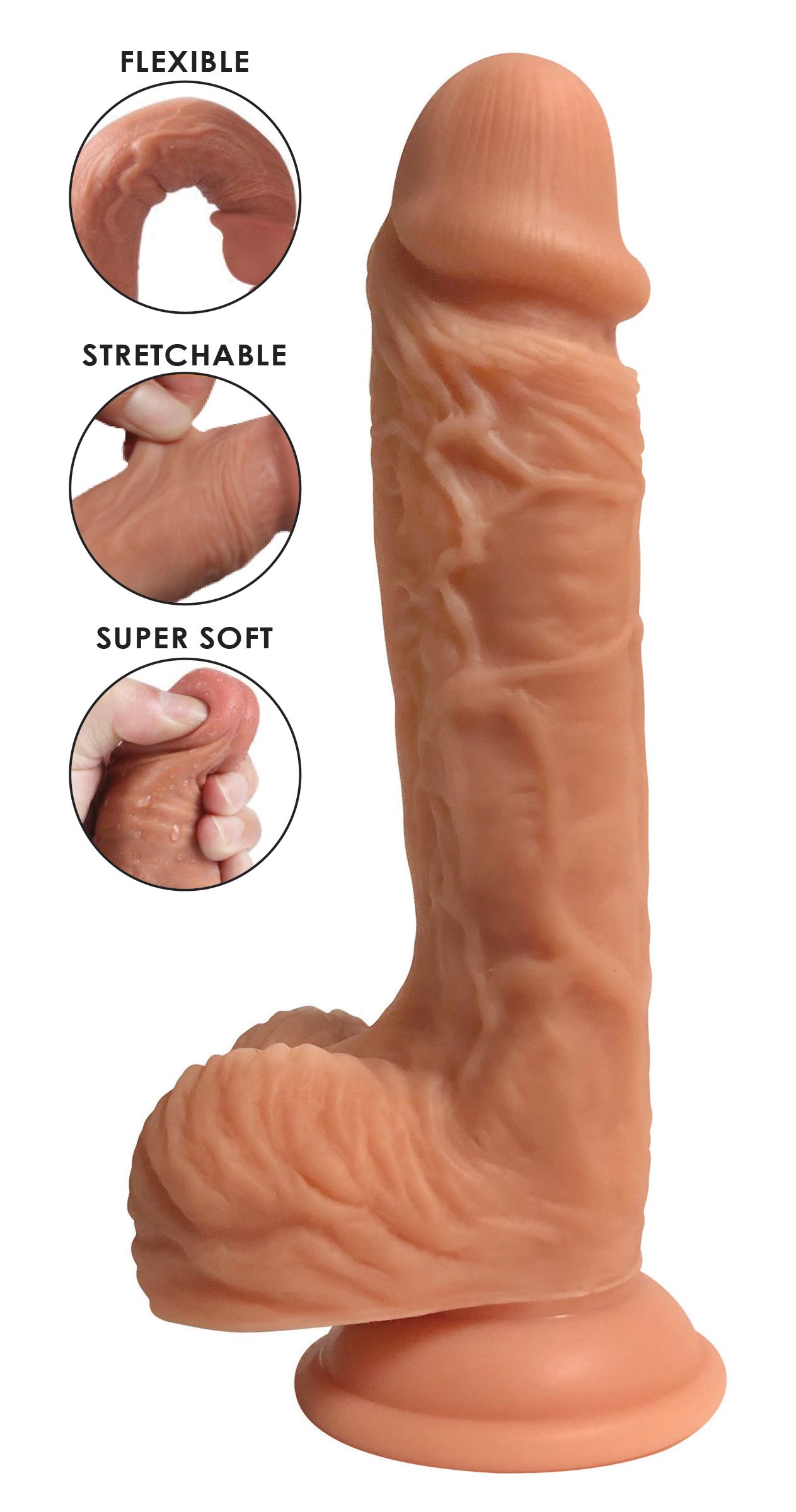 ag358-8-016-2b CN-18-0924-10 Easy Riders Dual Density Silicone Dildo - 8 Inch