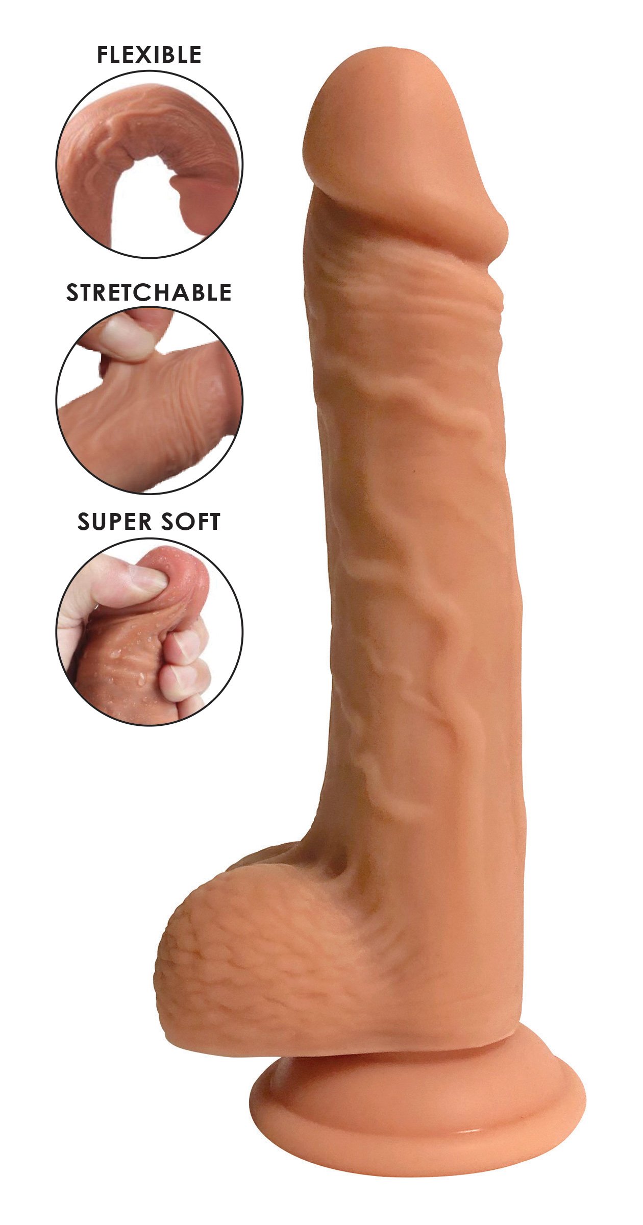 ag358-9-018-2b CN-18-0925-10 Easy Riders Dual Density Silicone Dildo - 9 Inch