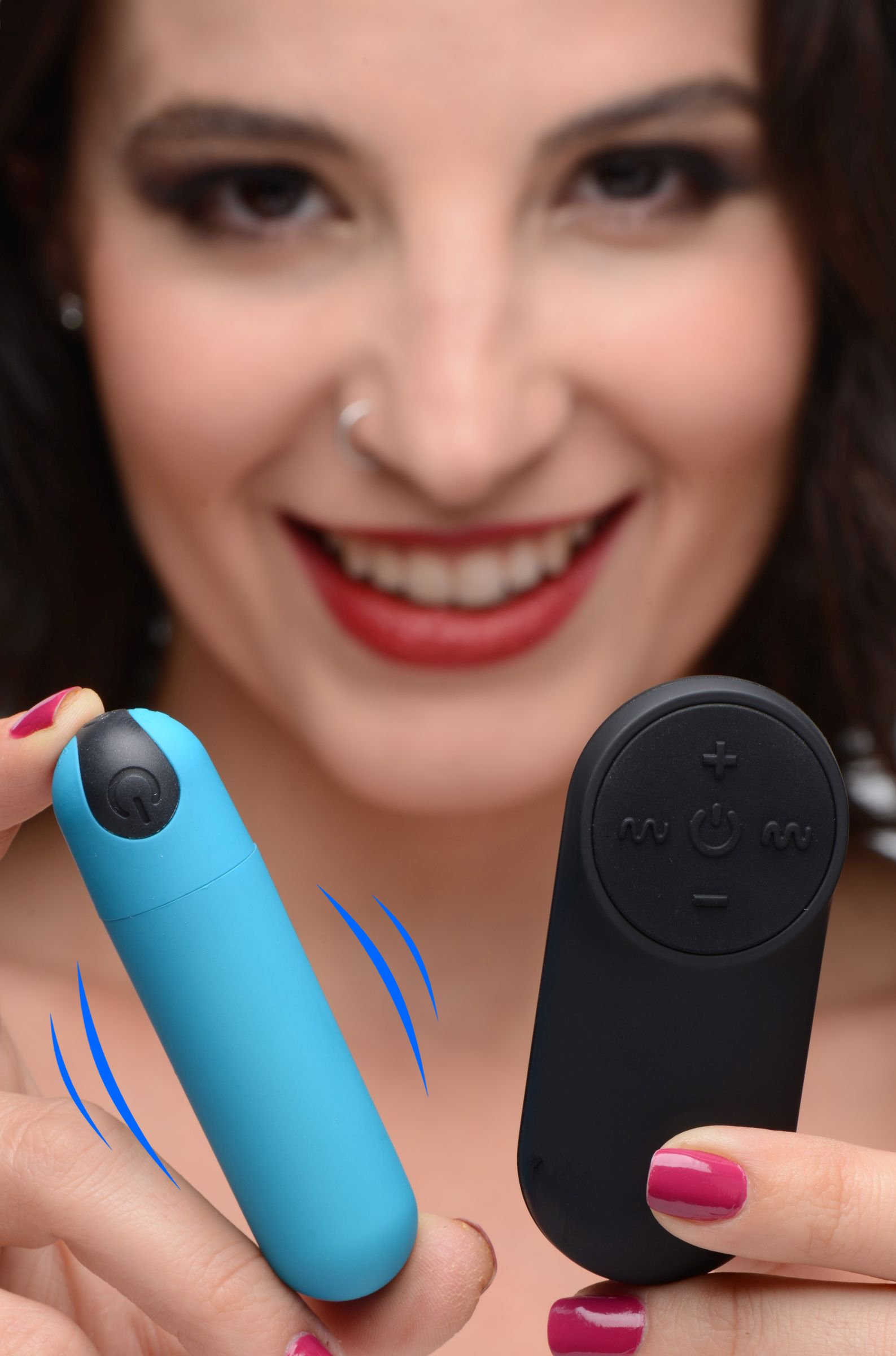 ag366-blue-model-vibes AG366-Blue Vibrating Bullet with Remote Control - Blue