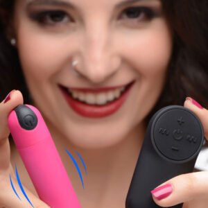 AG366-Pink Vibrating Bullet with Remote Control - Pink