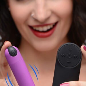 AG366-Purple Vibrating Bullet with Remote Control - Purple