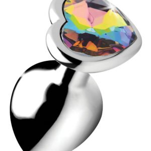 AG374-Medium Rainbow Prism Heart Anal Plug - Medium