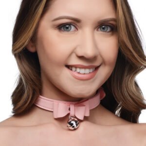 AG456-Pink Sugar Kitty Cat Bell Collar - Pink/Silver