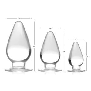AG457-Clear Triple Cones 3 Piece Anal Plug Set - Clear