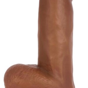 CN-09-0641-12 Jock Dark Bareskin Vibrating Dildo with Balls - 6 Inch