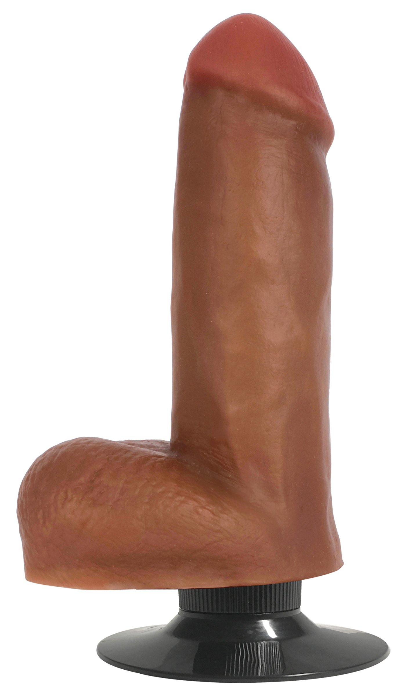 ag485-6-216 CN-09-0641-12 Jock Dark Bareskin Vibrating Dildo with Balls - 6 Inch