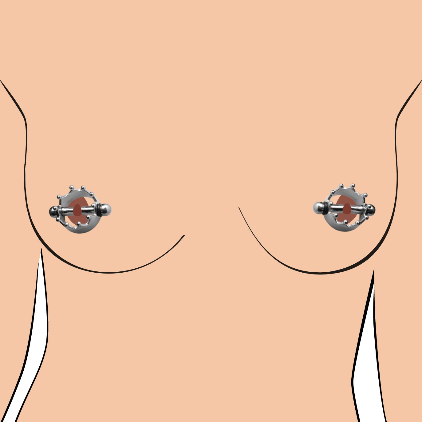 ag582-model-illustration2b AG582 Crowned Magentic Nipple Clamps
