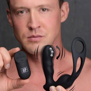 AG588 7X P-Strap Milking and Vibrating Prostate Stimulator with Cock and Ball Harness